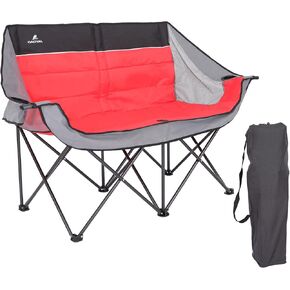 Camping Chairs for Adults, Adjustable Backrest Chair Supports 350lbs, Folding Chairs for Outside, Oversized Lawn Chair with Cup Holder, Black