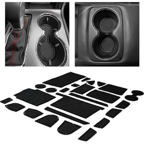CupHolderHero fits Jeep Gladiator Accessories 2020-2024+ Premium Custom Interior Non-Slip Anti Dust Cup Holder Inserts, Center Console Liner Mats, Door Pocket Liners 21pc Set (Red Trim) in Kuwait