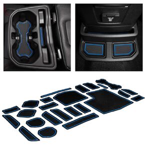 CupHolderHero fits Jeep Gladiator Accessories 2020-2024+ Premium Custom Interior Non-Slip Anti Dust Cup Holder Inserts, Center Console Liner Mats, Door Pocket Liners 21pc Set (Red Trim)
