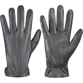 Alepo Genuine Sheepskin Leather Gloves For Men, Winter Warm Touchscreen Texting Cashmere Lined Driving Motorcycle Gloves (Gray-S)