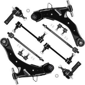 10pc Front Lower Control Arms Suspension Kit Fit for Hyundai for Elantra 2001-2006 w/Ball Joint Sway Bar End Link K620327 K620328 EV80310 ES3377 K90358 K90360