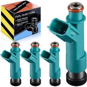 23250-28080 2.4L Fuel Injectors Fit For:-Toyota Camry Corolla Highlander for:-RAV4 Solara Matrix 2004-2010, For:-Scion tC 2005-2010 xB 2008-2010, Replace 23250-0H060 23209-28080 (4 Pcs)