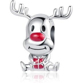 Snowflake Dangle Charm Compatible with Women Pandora Bracelets Clear Crystal Christmas Hoilday Bead