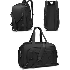 Gym Bags For Men Women, 35l Travel Backpack Duffle Bag With Shoe Compartment & Wet Pocket Sports Carry On Weekender Bags Sports Overnight Backpack Black