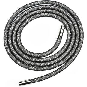 6MM 138Cm Soft Rhinestone Glitter String for Hoodies, Sweatpants, Shorts - Crystal Bling Drawstring Cord Rope (Jet)