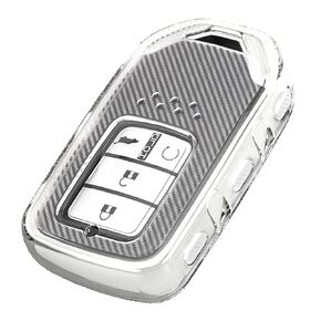 TANGSEN Key Fob Case TPU Cover Compatible with Honda Accord Hybrid Civic CROSSTOUR CR-V CR-Z FIT HR-V Odyssey Transparent Carbon Fiber Texture 3 4 5 6 7 Button Protective Key Shell in Kuwait