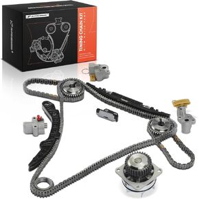 A-Premium Engine Timing Chain Kit W/Water Pump & Sprocket & Tensioner & Guide Compatible with Nissan & Infiniti Cars - Murano 2003-2007, Maxima 2002-2003, 350Z/G35 2003-2007, M35, FX35, I35-3.5L