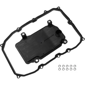 No.0C8325435 Automatic Transmission Filter Kit with Gasket for Audi Q7 2011-2015 Transmission Oil Filter Set Plastic Rubber 1 Set Black