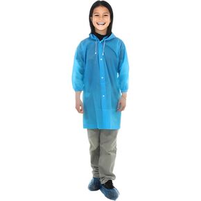 1 Pack Rain Ponchos for Kids Reusable Rain Coats Jackets Long Waterproof Raincoat with Hood Hat EVA Lightweight Rain Suit for Children Boys Girls Travel Outdoor Family Rain Gear