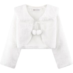 BOLEROSE Girls Cozy Faux Fur Childrens Kids Bolero Shrug Jacket Wrap Coat