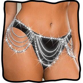 JEWEKY Rhinestone Layered Waist Belly Chain Jewelry Silver Tassel Body Chain Rave Party Club Body Accessories for Women