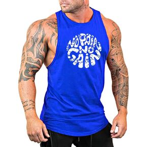 Men's Gym Workout Stringer Tank Tops NO Pain NO GAIN Vest Bodybuilding Fitness Muscle Shirts