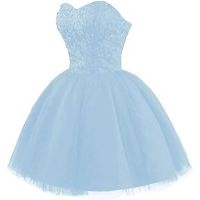 Tulle Beading Homecoming Dress Strapless Short Lace Prom Dress Teens Cocktail Evening Junior Formal Dresses