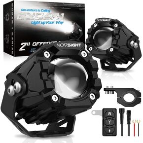 NOVSIGHT LED Pod Light 2'', 8 Light Modes 2 Kinds Brackets, Waterproof Off Road LED Light Pod for Motorcycle Truck ATV UTV 5 Years Service