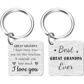 SOUSYOKYO to My Great Grandpa Keychain, Happy Birthday Gifts for Great Grandpa, Best Great Grandpa Ever Gift Ideas, Great Grandfather Christmas Key Chain
