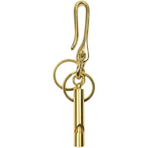 Solid Brass Car Key Keychain Hook 2 Key Rings with whistle Bottle Opener Pendant Gift for Men Father