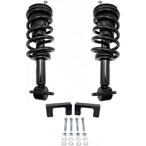 TRQ 2" Lift Leveling Complete Loaded Front Strut Shock Spring Assembly Set for 2007-2013 Chevy Silverado 1500 GMC Sierra 1500