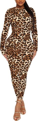 Women's Long Sleeve Bodycon Dress - Midi Casual Club Party Long Fitted Tight Fall Dresses in Kuwait