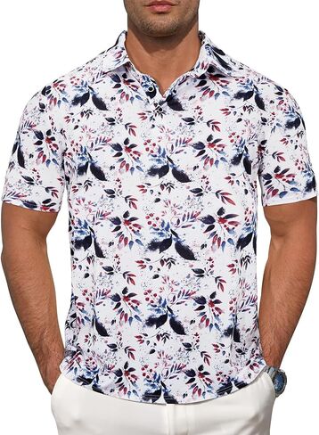Golf Shirts for Men Performance Moisture Wicking Dry Fit Short Sleeve Print Polo Shirts in Saudi Arabia