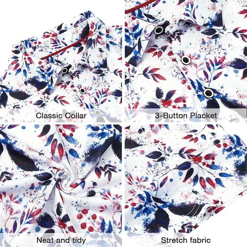 Golf Shirts for Men Performance Moisture Wicking Dry Fit Short Sleeve Print Polo Shirts in Saudi Arabia