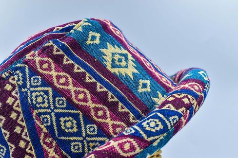 Roll Brim Hat, Bucket Hat, Thai Hill Tribe Hat, Boho Fabric Hat, Festival Hat, Hippie Hat, Blue Hat, Hipster Hat, Busker Hat, Fair Trade in Saudi Arabia