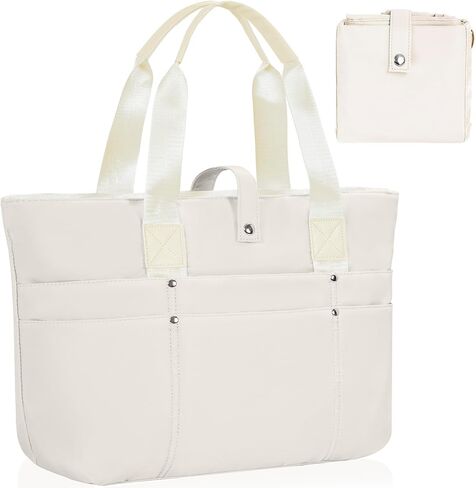 Foldable Tote Bag for Women, Lightweight Shoulder Bag With Compartment and Zipper for Travel, Work, Outdoor in Saudi Arabia