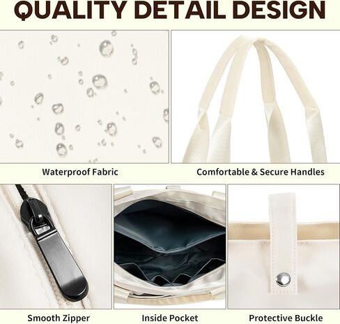 Foldable Tote Bag for Women, Lightweight Shoulder Bag With Compartment and Zipper for Travel, Work, Outdoor in Saudi Arabia