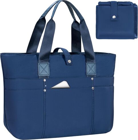 Foldable Tote Bag for Women, Lightweight Shoulder Bag With Compartment and Zipper for Travel, Work, Outdoor in Saudi Arabia