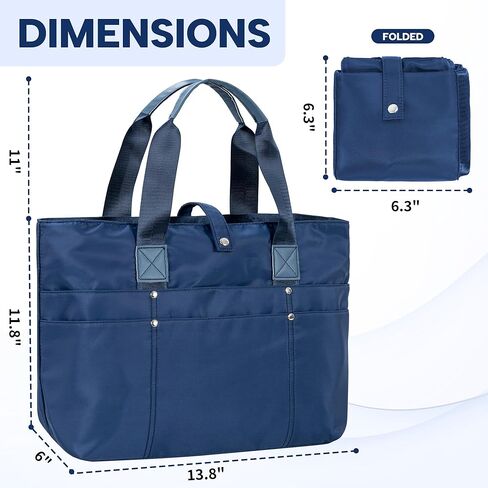 Foldable Tote Bag for Women, Lightweight Shoulder Bag With Compartment and Zipper for Travel, Work, Outdoor in Saudi Arabia
