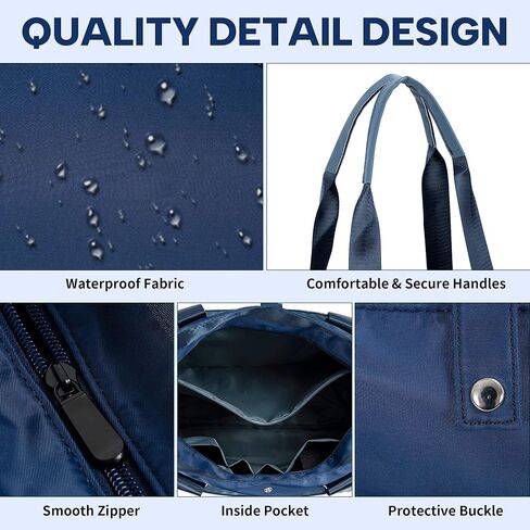 Foldable Tote Bag for Women, Lightweight Shoulder Bag With Compartment and Zipper for Travel, Work, Outdoor in Saudi Arabia