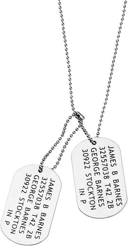 Stainless Steel James B Barnes Bucky Military Dog Tags Necklace Cosplay Costume Prop in Saudi Arabia