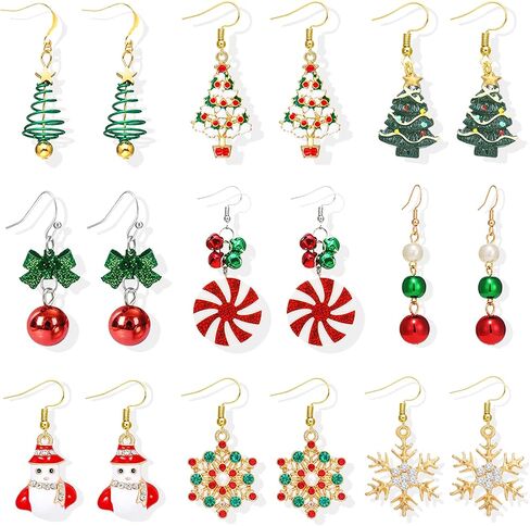 Christmas Earrings for Women Stocking Stuffers Christmas Tree Cake Earrings Jingle Bell Snowman Snowflake Bow Candy Cane Gingerbread Reindeer Penguin Earrings Holiday Earrings Xmas Earrings Christmas Gifts in Kuwait