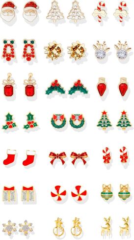 Christmas Earrings for Women Stocking Stuffers Christmas Tree Cake Earrings Jingle Bell Snowman Snowflake Bow Candy Cane Gingerbread Reindeer Penguin Earrings Holiday Earrings Xmas Earrings Christmas Gifts in Kuwait
