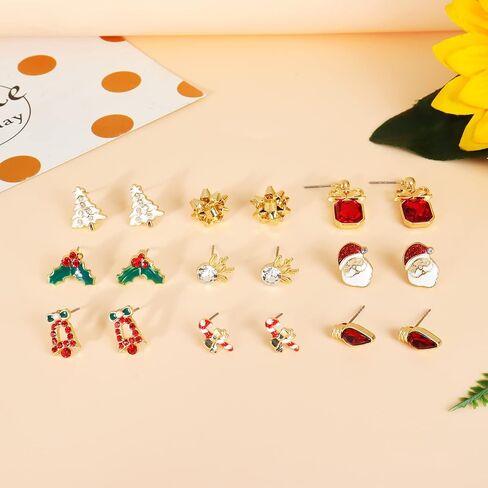 Christmas Earrings for Women Stocking Stuffers Christmas Tree Cake Earrings Jingle Bell Snowman Snowflake Bow Candy Cane Gingerbread Reindeer Penguin Earrings Holiday Earrings Xmas Earrings Christmas Gifts in Kuwait