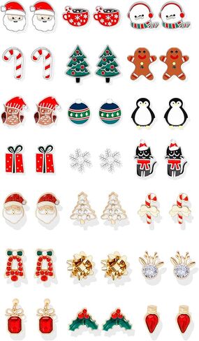 Christmas Earrings for Women Stocking Stuffers Christmas Tree Cake Earrings Jingle Bell Snowman Snowflake Bow Candy Cane Gingerbread Reindeer Penguin Earrings Holiday Earrings Xmas Earrings Christmas Gifts in Kuwait