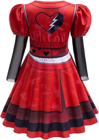 Girls Rise Red Costume with Wig Kids Red Costume for Halloween Girl Rise Red Princess Party Dress in Saudi Arabia