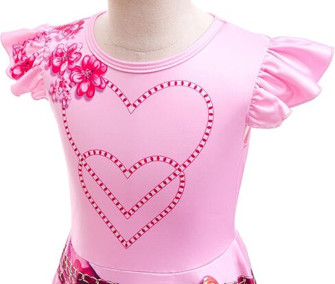 Girls Rise Red Costume with Wig Kids Red Costume for Halloween Girl Rise Red Princess Party Dress in Saudi Arabia