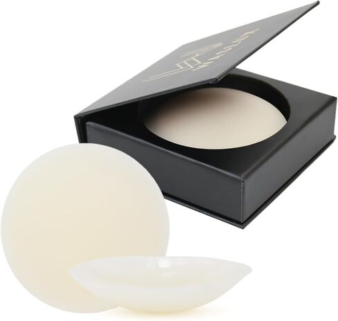 nipple covers - invisible silicone nipple covers reusable, sticky adhesive nipple pasties, for women with travel box in Saudi Arabia