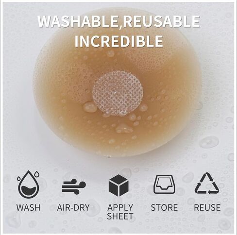 nipple covers - invisible silicone nipple covers reusable, sticky adhesive nipple pasties, for women with travel box in Saudi Arabia