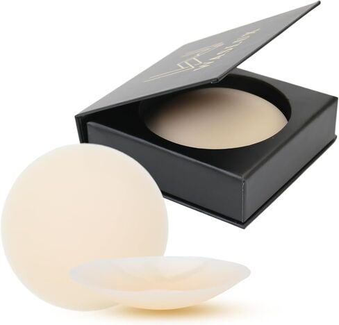 nipple covers - invisible silicone nipple covers reusable, sticky adhesive nipple pasties, for women with travel box in Saudi Arabia