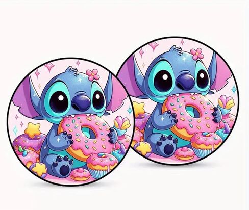 Rawan Car Cup Holder Coaster, 2PCS Cute Stitch Car Coasters for Cup Holder Universal Auto Anti Slip Insert Coaster Car Assecories for Women Men,Cute Car Interior Accessories (D) in Kuwait