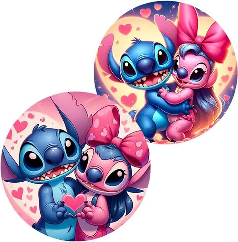 Rawan Car Cup Holder Coaster, 2PCS Cute Stitch Car Coasters for Cup Holder Universal Auto Anti Slip Insert Coaster Car Assecories for Women Men,Cute Car Interior Accessories (D) in Kuwait