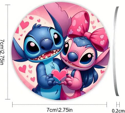Rawan Car Cup Holder Coaster, 2PCS Cute Stitch Car Coasters for Cup Holder Universal Auto Anti Slip Insert Coaster Car Assecories for Women Men,Cute Car Interior Accessories (D) in Kuwait