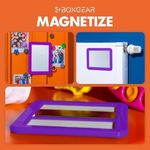 Boxgear Magnetic Locker Mirror - 5" x 7"- for School Locker, Bathroom, Household Refrigerator, Locker Accessory, Workshop Toolbox or Office Cabinet (Gray) in Kuwait