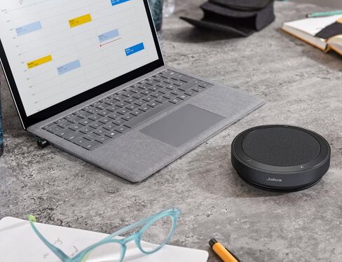Jabra Speak2 75 Wireless Bluetooth Speakerphone - Portable Speaker with 4 Noise-Cancelling Mics, 65mm Full-Range Speakers & USB-C Bluetooth Adapter - Certified Microsoft Teams Speaker - Dark Grey in Saudi Arabia