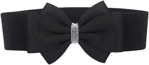 COTIM COYIN Women's Stretch Belt with Rhinestone Bow, Elastic Waist Accessory for Dresses and Jeans in Saudi Arabia