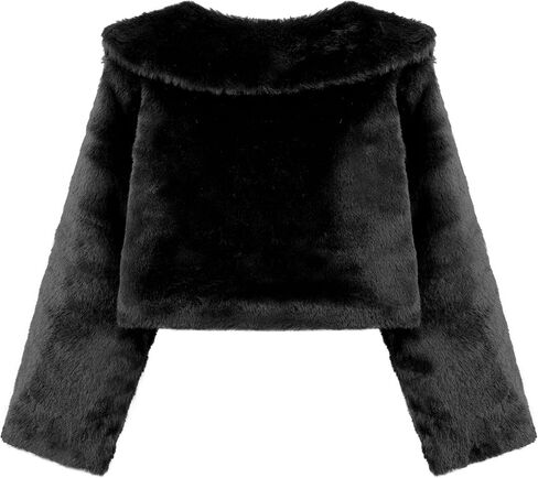 BOLEROSE Girls Cozy Faux Fur Childrens Kids Bolero Shrug Jacket Wrap Coat in Kuwait