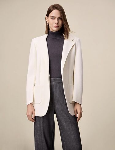 Amoretu Women's Wool Kint Blazers Work Casual Suit with Pockets Long Sleeve Outerwear, 2024 in Saudi Arabia