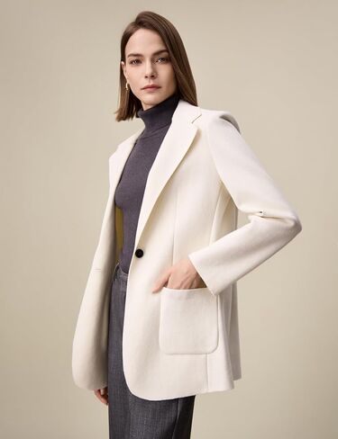 Amoretu Women's Wool Kint Blazers Work Casual Suit with Pockets Long Sleeve Outerwear, 2024 in Saudi Arabia