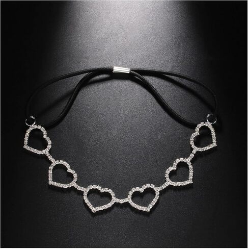 Shining Rhinestones Heart Thigh Chain Summer Beach Festival Rave Heart Leg Chain Adjustable Elastic Heart Thigh Body Chain Jewelry for Women Party in Saudi Arabia